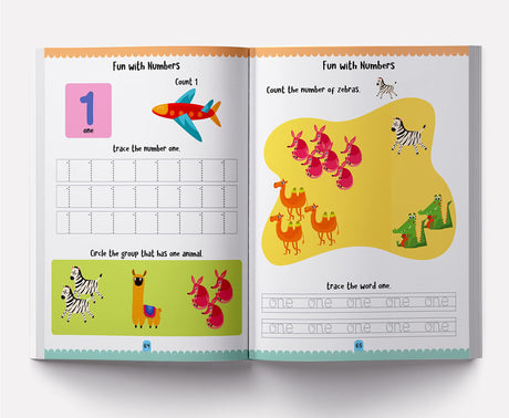 My Super Fun Kindergarten Activity Workbook for Children : Pattern Writing, Colors, Shapes, Numbers 1-10, Early Math, Alphabet, Brain Booster Activities, Following Directions, and Interactive Activities (Kids Ages 4 to 6) - Retail Maharaj