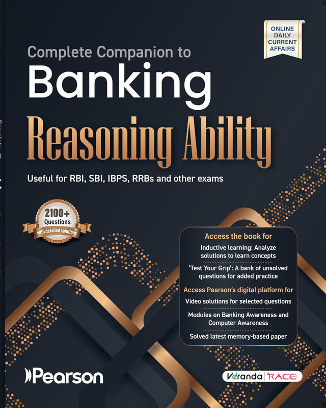 Pearson 2026 Complete Companion to Banking Reasoning Ability|Online module- Banking Awareness, Static GK, current affairs articles, quizzes, and Computer Awareness, useful for RBI, SBI, IBPS, RRB - Retail Maharaj