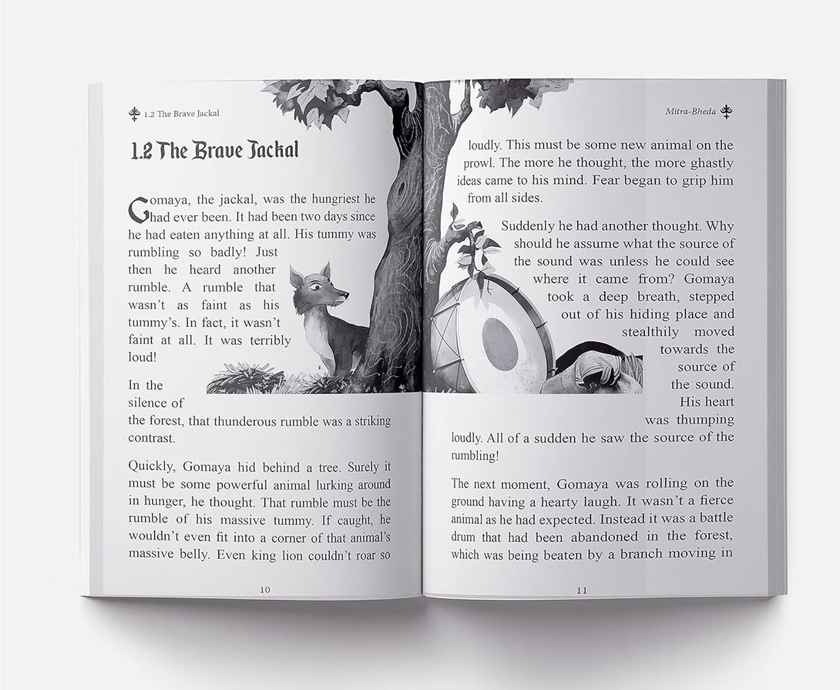 Pandit Vishnu Sharma's Panchatantra For Children: Illustrated stories (Black and White, Paperback) - Retail Maharaj