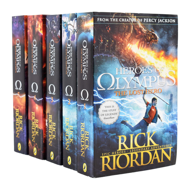 The Heroes of Olympus by Rick Riordan The Complete 5 Books Collection Set (Lost Hero, Son of Neptune, Mark of Athena, House of Hades) - Retail Maharaj