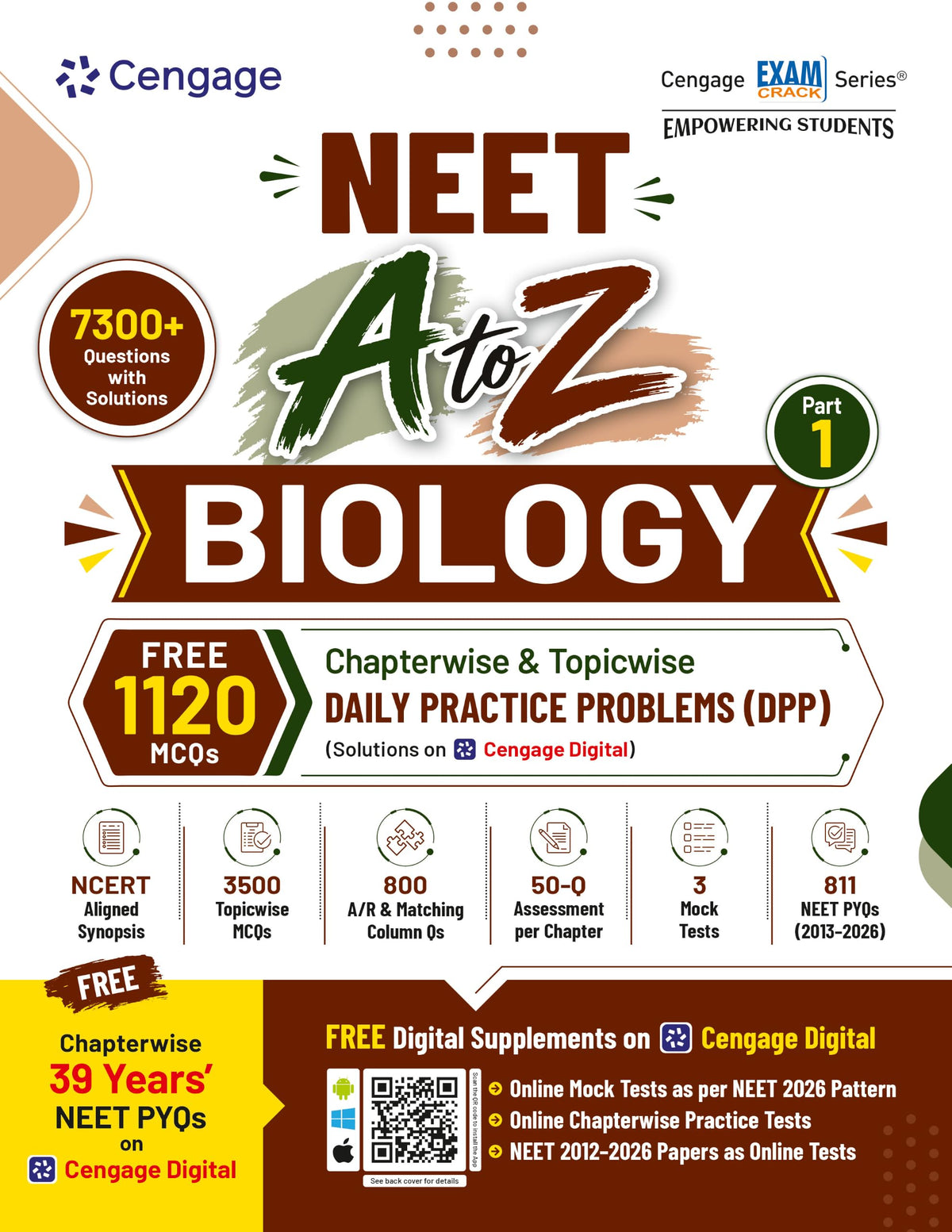 Cengage NEET A to Z Biology: Part 1 with Chaptewise Topicwise NEET DPPs