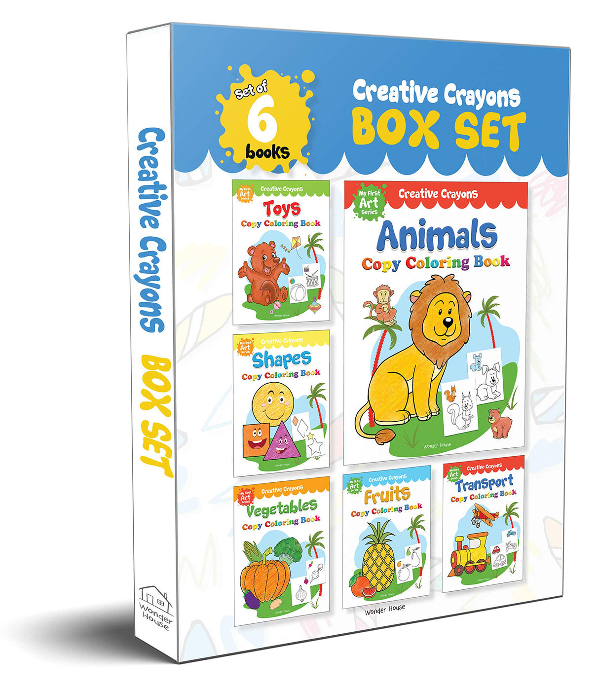 Colouring Books Super Set: Pack of 6 Crayon Copy Colour Books for Kids: Creative Crayons Series - A Pack Of 6 Crayon Copy Colour Books - Retail Maharaj