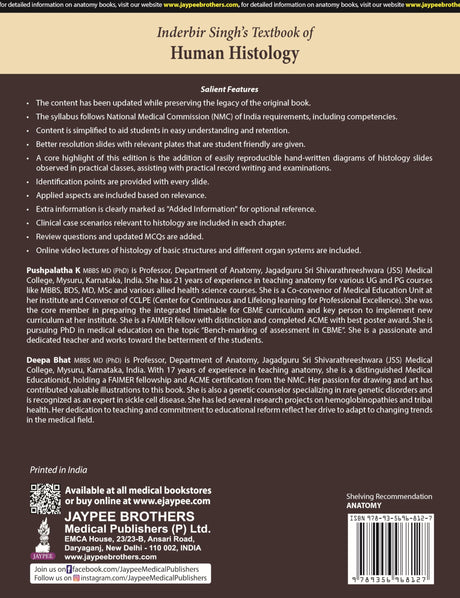 INDERBIR SINGH'S TEXTBOOK OF HUMAN HISTOLOGY - Retail Maharaj