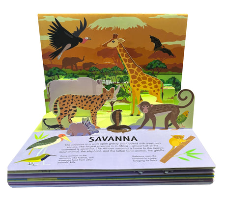 Pop Up Wild Animals Book for Kids: Interactive Learning with Adventure Pop-Up Scenes | Explore the Jungle, Safari & Forest Creatures | Fun Facts & Surprises Inside | Children’s Nature Pop-Up Book - Retail Maharaj