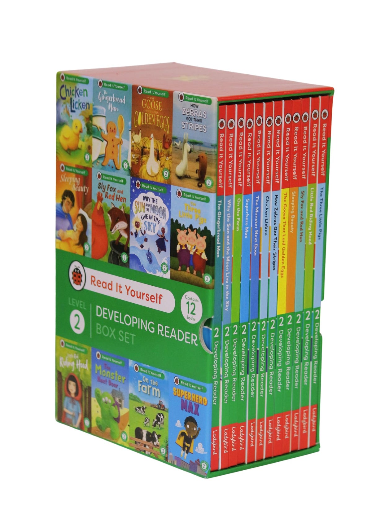 Read It Yourself with Ladybird: Developing Readers Level 2: 12 Books Collection Box Set (The Three Little Pigs, The Gingerbread Man, Little Red Riding Hood, Sleeping Beauty and More) - Retail Maharaj