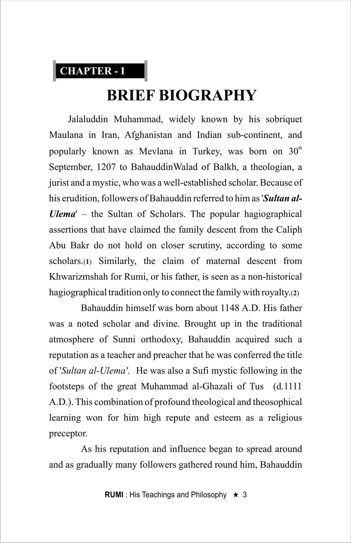 RUMI his teaching and philosophy [Hardcover] Mr R M CHOPRA - Retail Maharaj