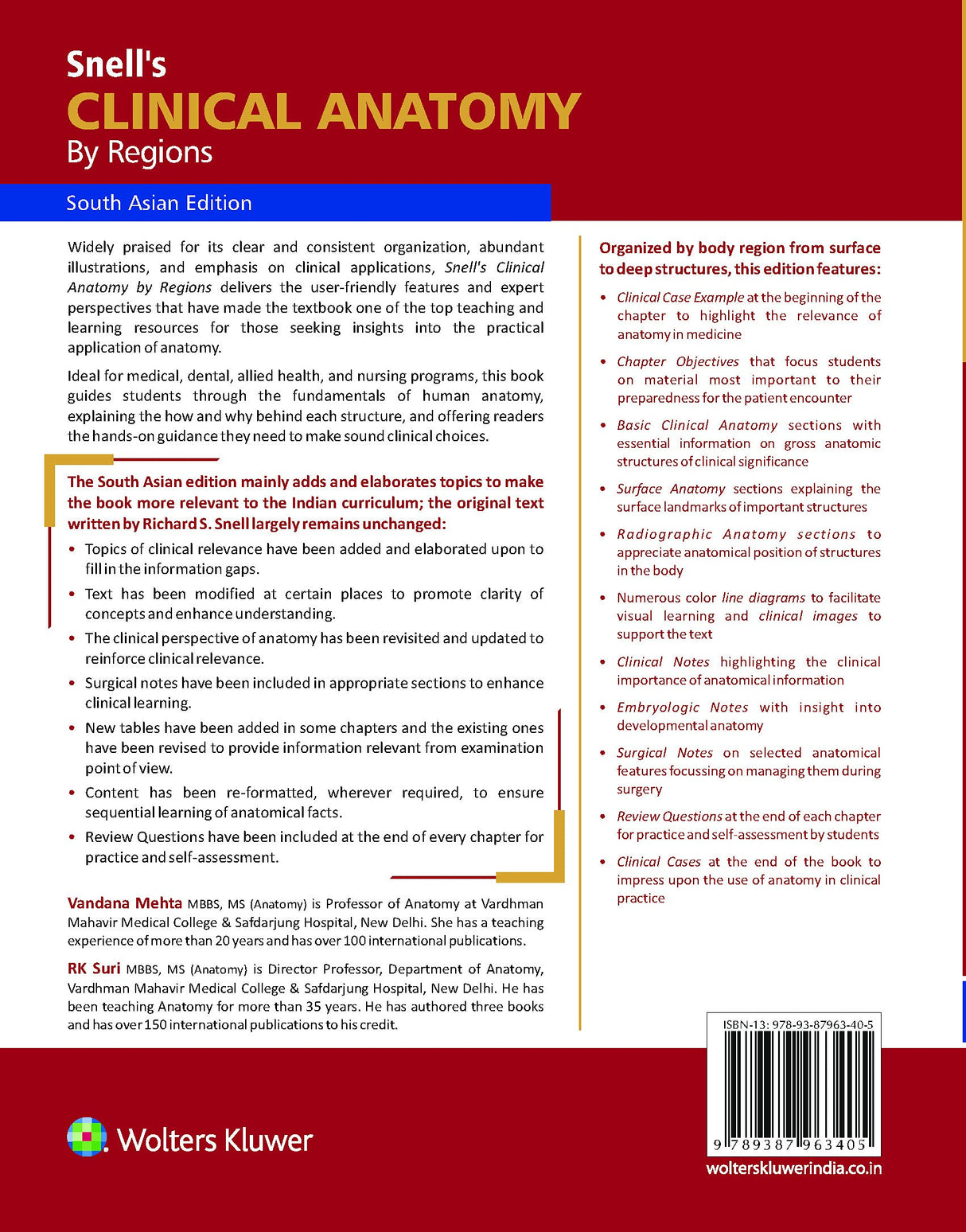 Snell’s Clinical Anatomy By Regions South Asian Edition - Retail Maharaj