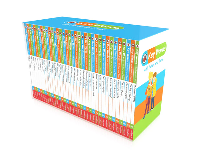 Key Words with Peter and Jane: 36 Classic Storybooks Box-Set - Level 1 to 12 - Practice Reading | Sight Words | Comprehension Questions | Writing Activity - Retail Maharaj