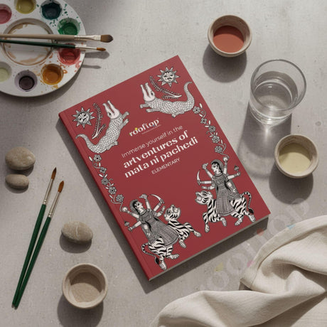 Rooftop Artventures of Mata Ni Pachedi - Elementary | PAPERBACK (Softcover) | Children's Drawing & Colouring Art Book | DIY Activites, Step-by-step ... Compositions | gift for children's: English - Retail Maharaj