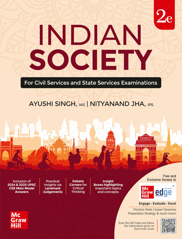 Indian Society, 2e for UPSC CSE 2026 by Ayushi Singh(IAS) & Nityanand Jha(IPS) | Chapter-end compilation of UPSC CSE Mains PYQs | Author Webinar & Solved Mains Questions (2024-25) on McGraw Hill Edge - Retail Maharaj