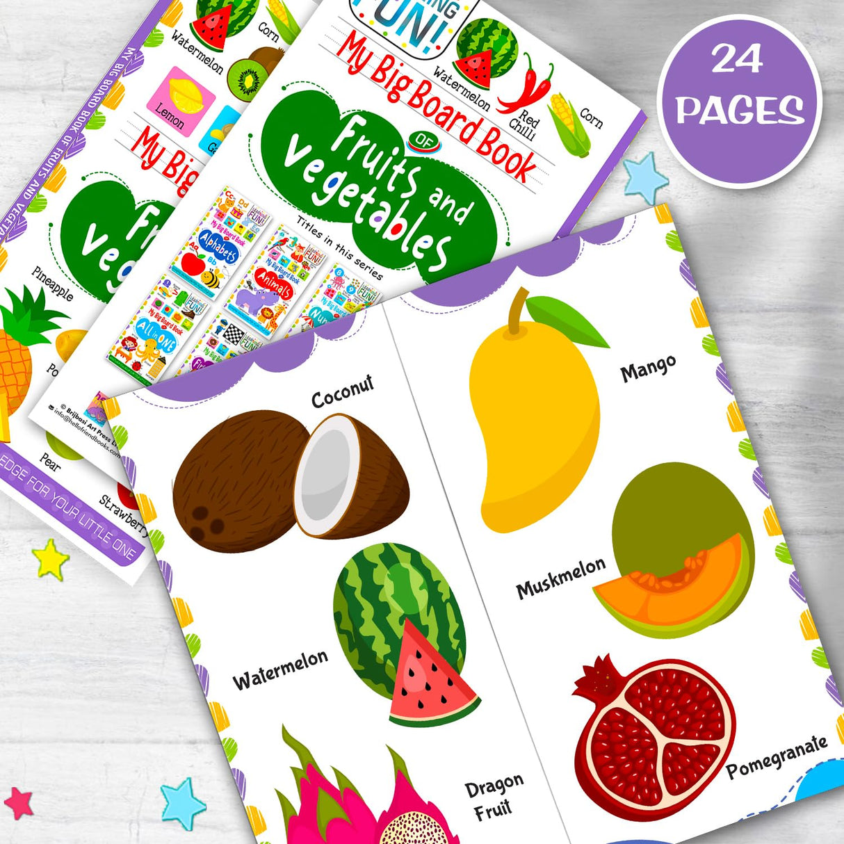 Hello Friend Books My Big Board Book of Fruits and Vegetables : Simple and Vibrant Illustrations to Increase the Knowledge of Your Little One - Retail Maharaj