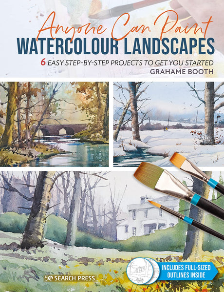 Watercolour Landscapes: 6 Easy Step-By-Step Projects to Get You Started (Anyone Can Paint) - Retail Maharaj