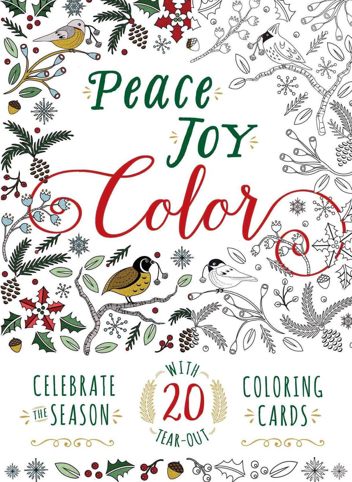 Peace. Joy. Color.: Celebrate the Season with 20 Tear-Out Coloring Cards - Retail Maharaj