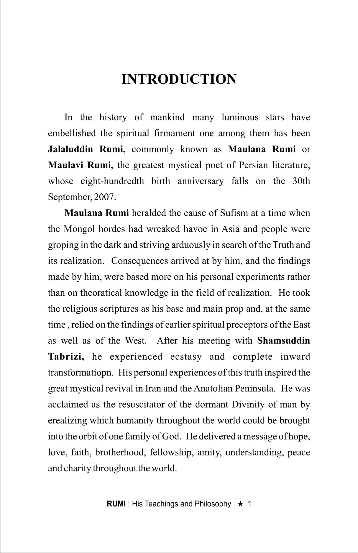 RUMI his teaching and philosophy [Hardcover] Mr R M CHOPRA - Retail Maharaj