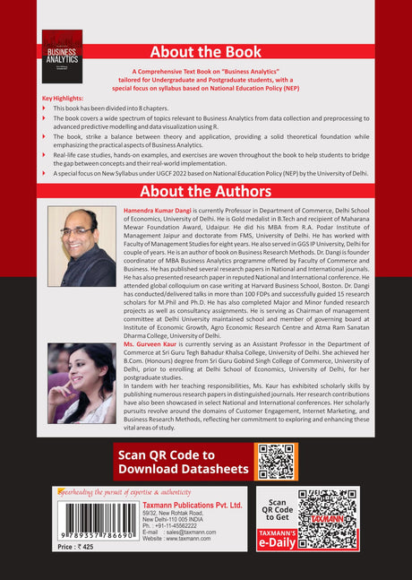Taxmann's Business Analytics – Underscoring the pivotal role of data in the contemporary business landscape for data analysis and strategic implementation | MS Excel | Tableau | R [NEP] - Retail Maharaj