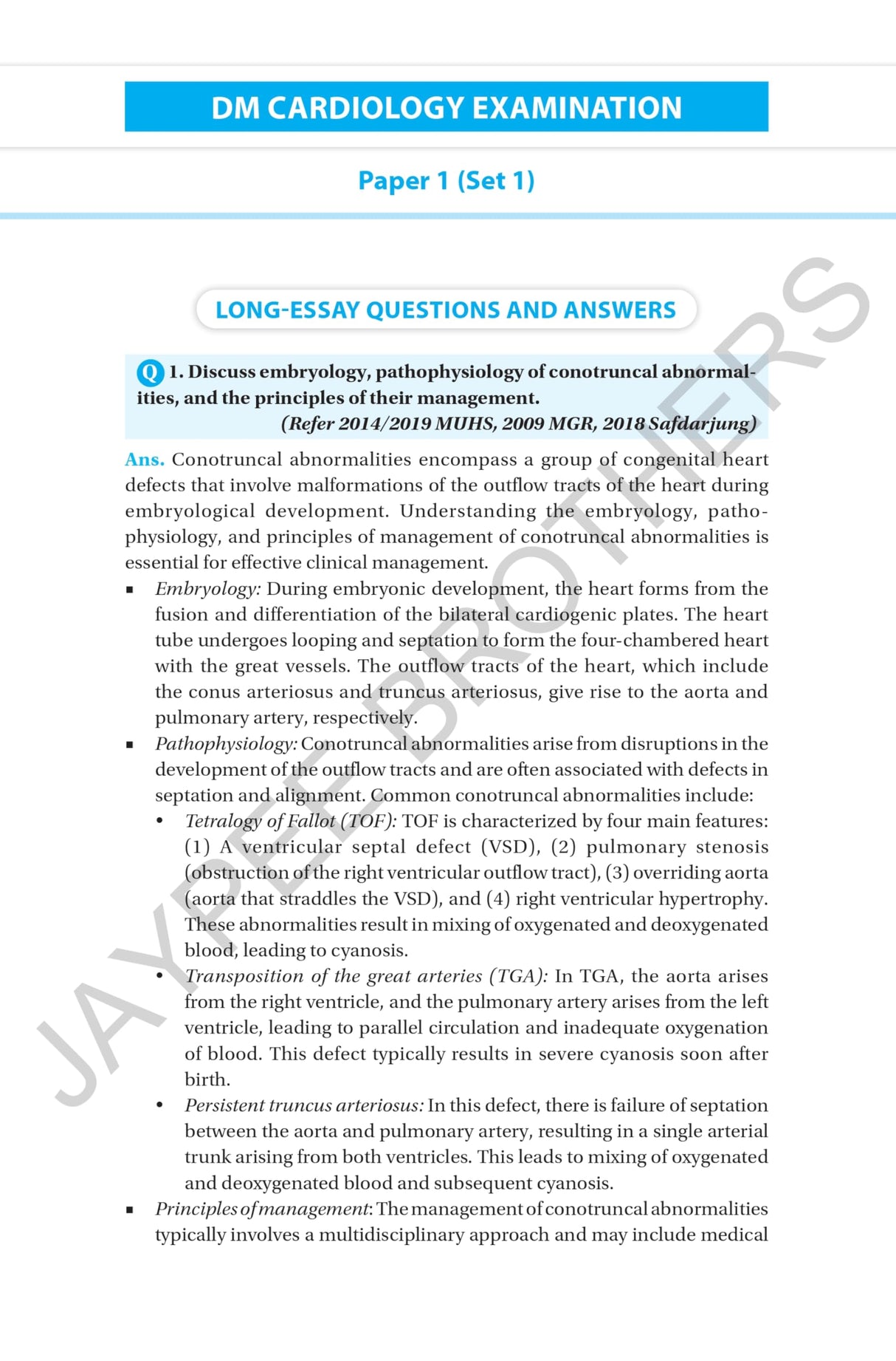 CARDIOLOGY EXAMINATION PAPER FOR DM (CARDIOLOGY) STUDENTS - Retail Maharaj