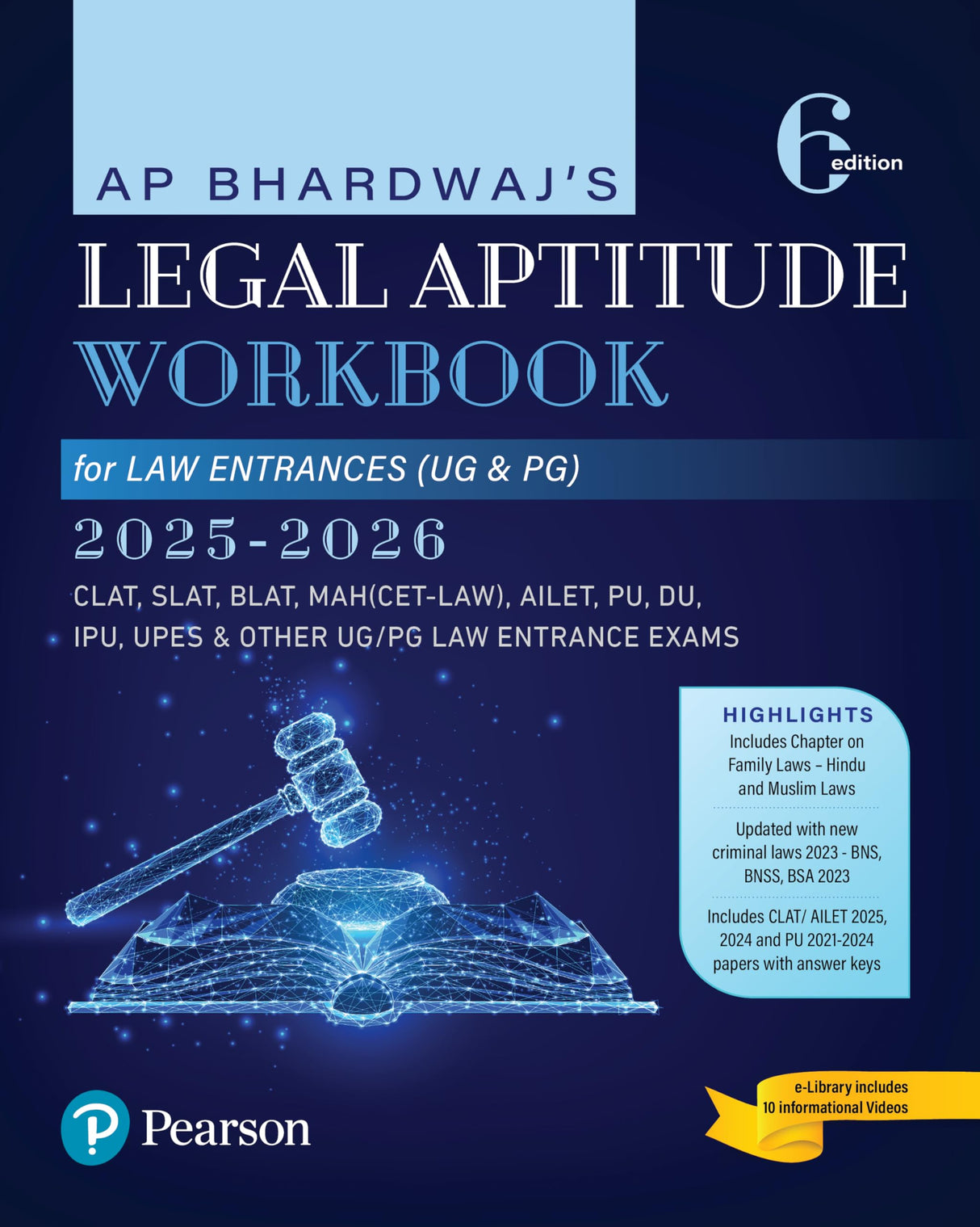 Legal Aptitude Workbook (2025-26) | For Law Entrances (UG & PG) | CLAT, SLAT, BLAT, MAH (CET-LAW), AILET, PU, DU, IPU, UPES & Other UG/PG Law Entrance ... Papers With Answer Keys | 6th Edition - Retail Maharaj