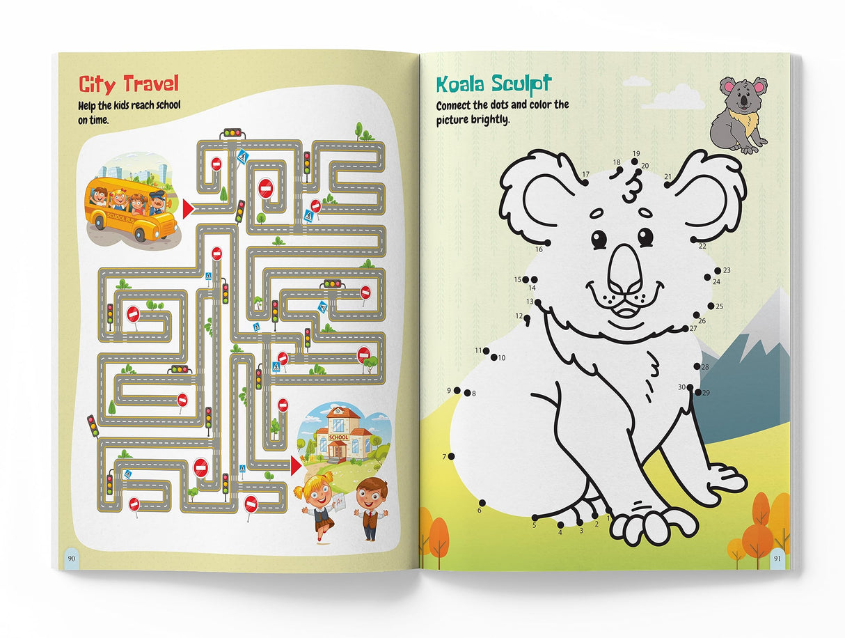 101 Brain Booster Activity Book: Fun Activity Book For Children | Puzzles, Games, Educational activities | Ages 5 and up | 2 hours of fun time - Retail Maharaj