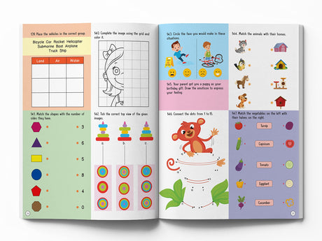 201 Brain Booster Activity Book - Fun Activities and Exercises For Children | Tracing & Pattern, Colors & Shapes, Maze | Ages 5 and up | 1.5 hours of fun time - Retail Maharaj