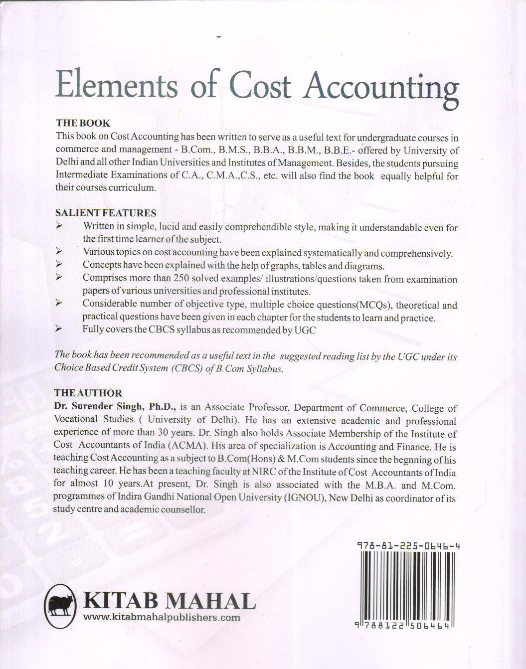 Elements of Cost Accounting - Retail Maharaj