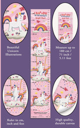 Unicorn Height Chart (Height Chart For Kids | Height Measuring Scale Sticker | Height Chart Wall Sticker for Children | Nursery Decoration) - Retail Maharaj