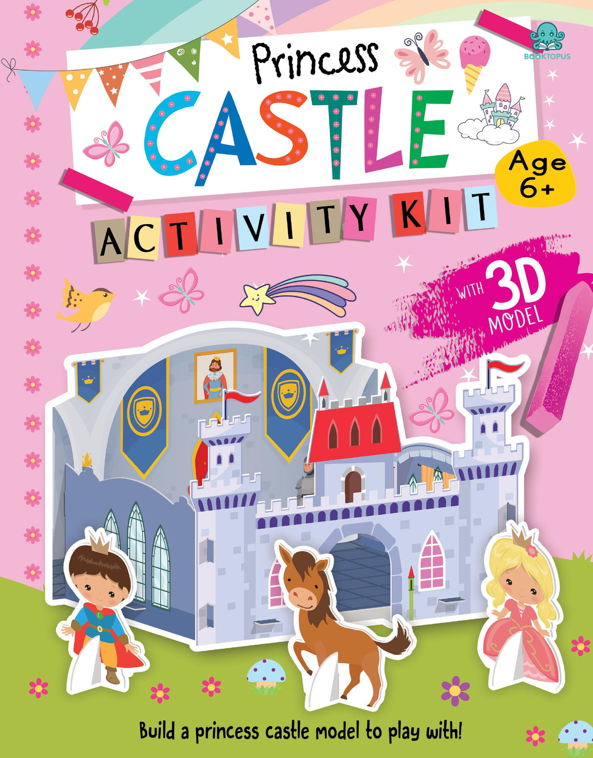 Booktopus Build It Activity Kit - Princess Castle 3D Model Making Kit with Book - DIY Craft Kit for Kids 3-6+ Years - Learning Through Play (Build It Kit) - Retail Maharaj