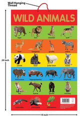 Wild Animals - Early Learning Educational Posters : Perfect For Kindergarten, Nursery and Homeschooling (19 Inches X 29 Inches) - Retail Maharaj