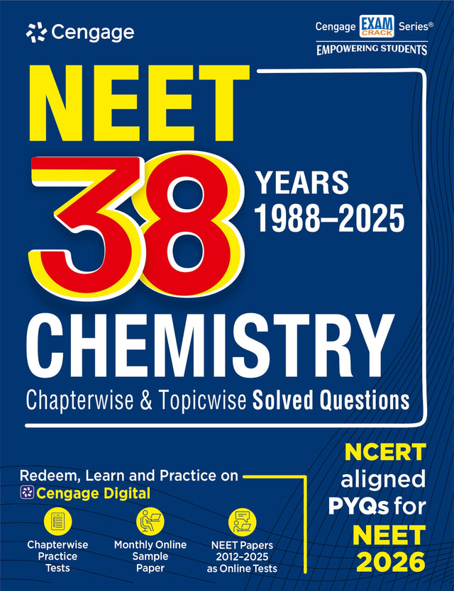Cengage NEET 38 Years (1988-2025) Chemistry Chapterwise & Topicwise Solved Question Paperswith Free Online Assessments & Digital Content - Retail Maharaj