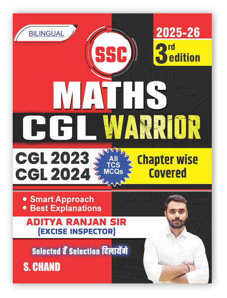 Aditya Ranjan Sir SSC Maths CGL Warrior 3rd Edition (2025 - 2026) |CGL 2023 & 2024 All TCS MCQs|Tier 1 & 2|PYQ Question Bank|Math for Competitive Exam Book 2025|English & Hindi Medium|Bilingual - Retail Maharaj