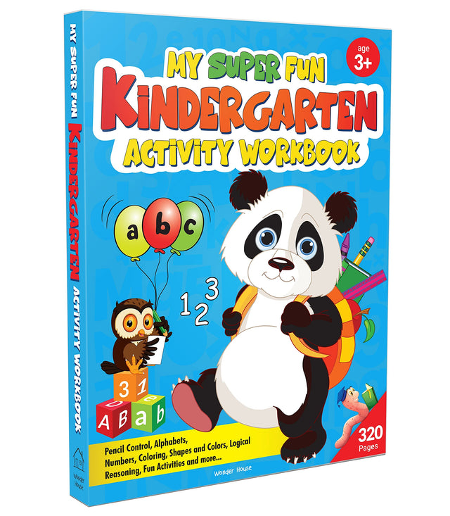 My Super Fun Kindergarten Activity Workbook for Children : Pattern Writing, Colors, Shapes, Numbers 1-10, Early Math, Alphabet, Brain Booster Activities, Following Directions, and Interactive Activities (Kids Ages 4 to 6) - Retail Maharaj