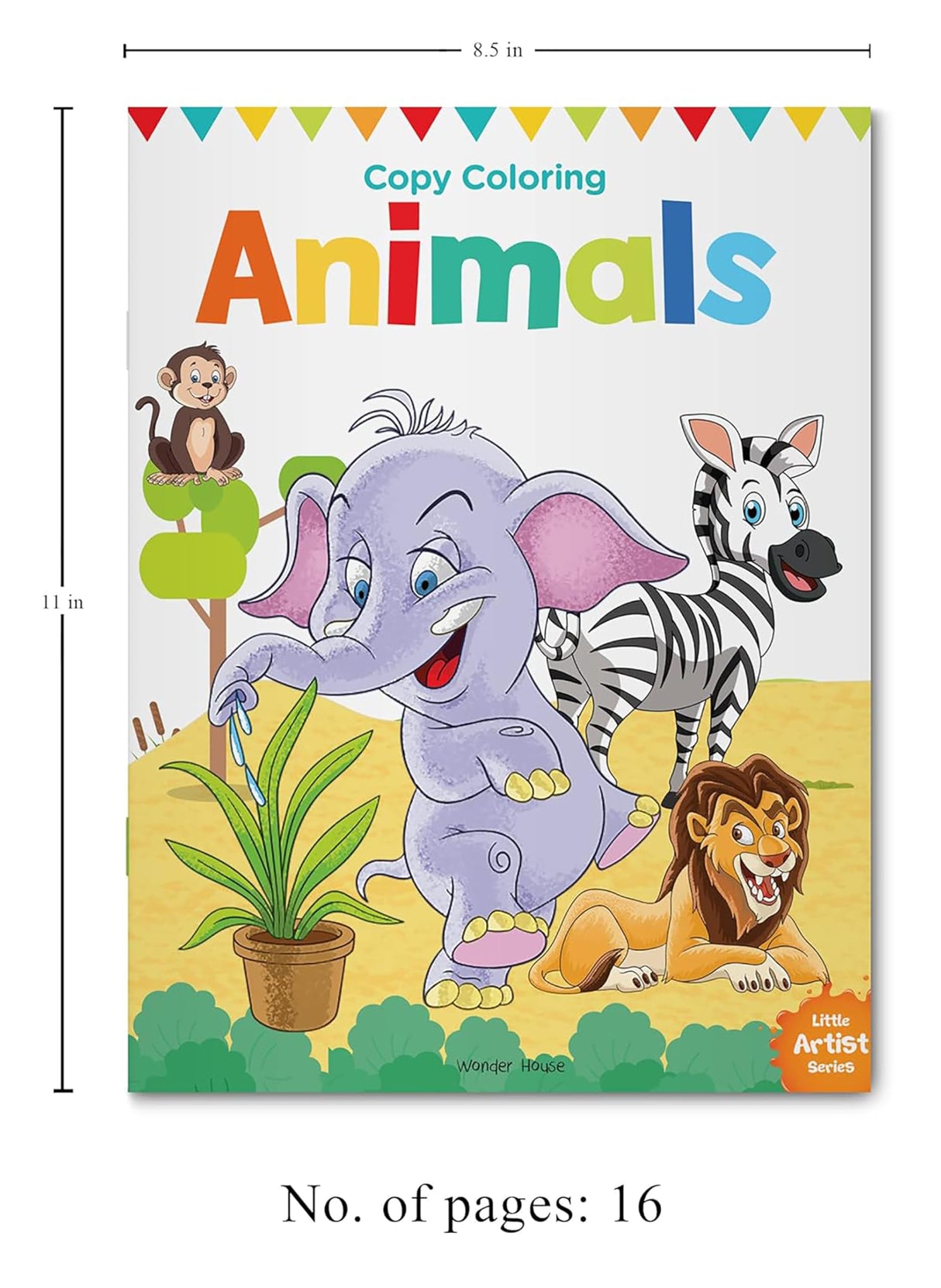 Little Artist Copy Colouring Books: Set of 8 (Birds, Sea Animals, Fruits, Animals, Vegetables, Dinosaurs, Cars and People Around Us) - Retail Maharaj