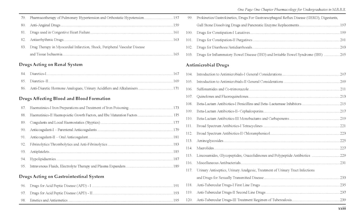 One Page One Chapter Pharmacology for Undergraduates in M.B.B.S. (As Per NMC-CBME Syllabus) - Retail Maharaj