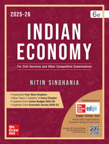 Indian Economy, 6e by Nitin Singhania (IAS) for UPSC 2026 | Chapter-wise Previous Years' Questions (2010-24) | Multicolor pluck-out chart | Updated Economic Survey 2024-25 & Union Budget 2025-26 - Retail Maharaj