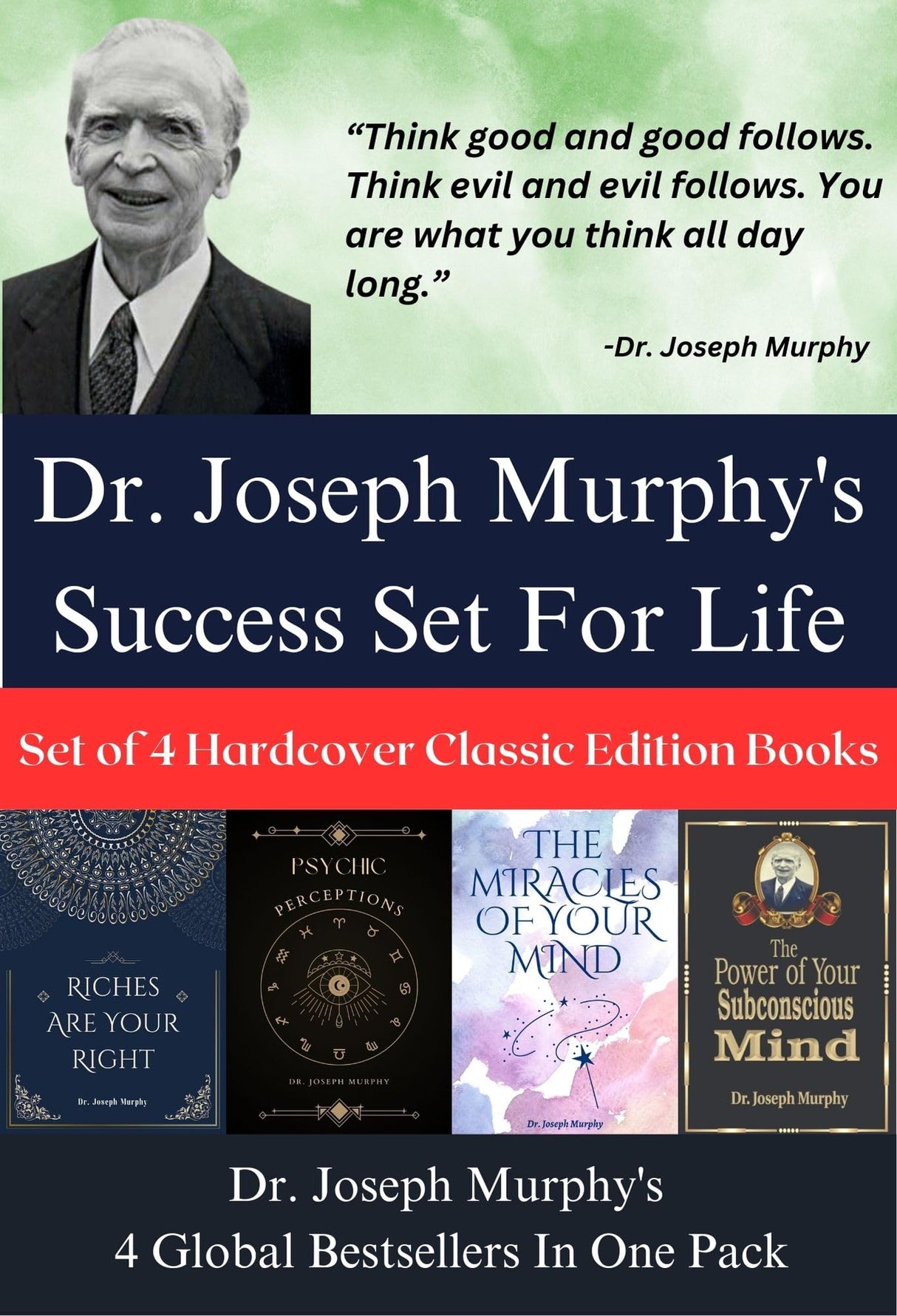 Dr. Joseph Murphy's Success Set For life : Set of 4 Hardcover Classic Edition Books; For Home Collection and Gifting: Set of 4 Hardcover Classic ... Psychic Perceptions; Riches Are Your Right - Retail Maharaj