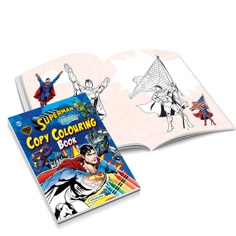 Superman Copy Colouring Book – Pack of 5 | Fun & Creative Activity Books for Kids | Colourful Illustrations of Superman, Superhero Adventures, and Hours of Entertainment for Young Fans - Retail Maharaj