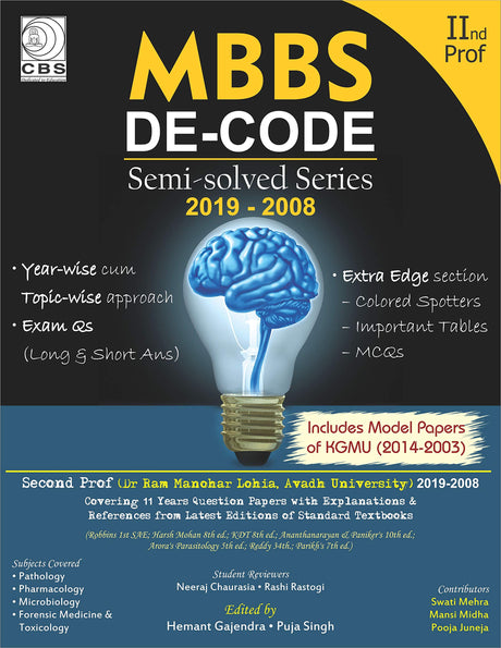 MBBS DE CODE SEMI SOLVED SERIES 2019-2008 2 PROF AVADH UNIVERSITY (PB 2020) - Retail Maharaj