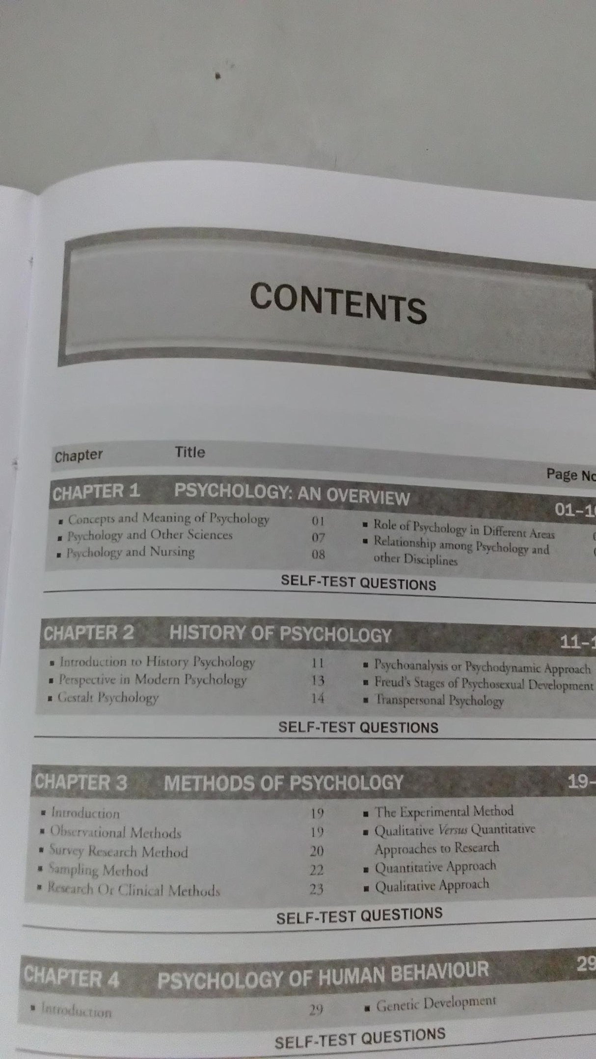 PSYCHOLOGY FOR NURSES