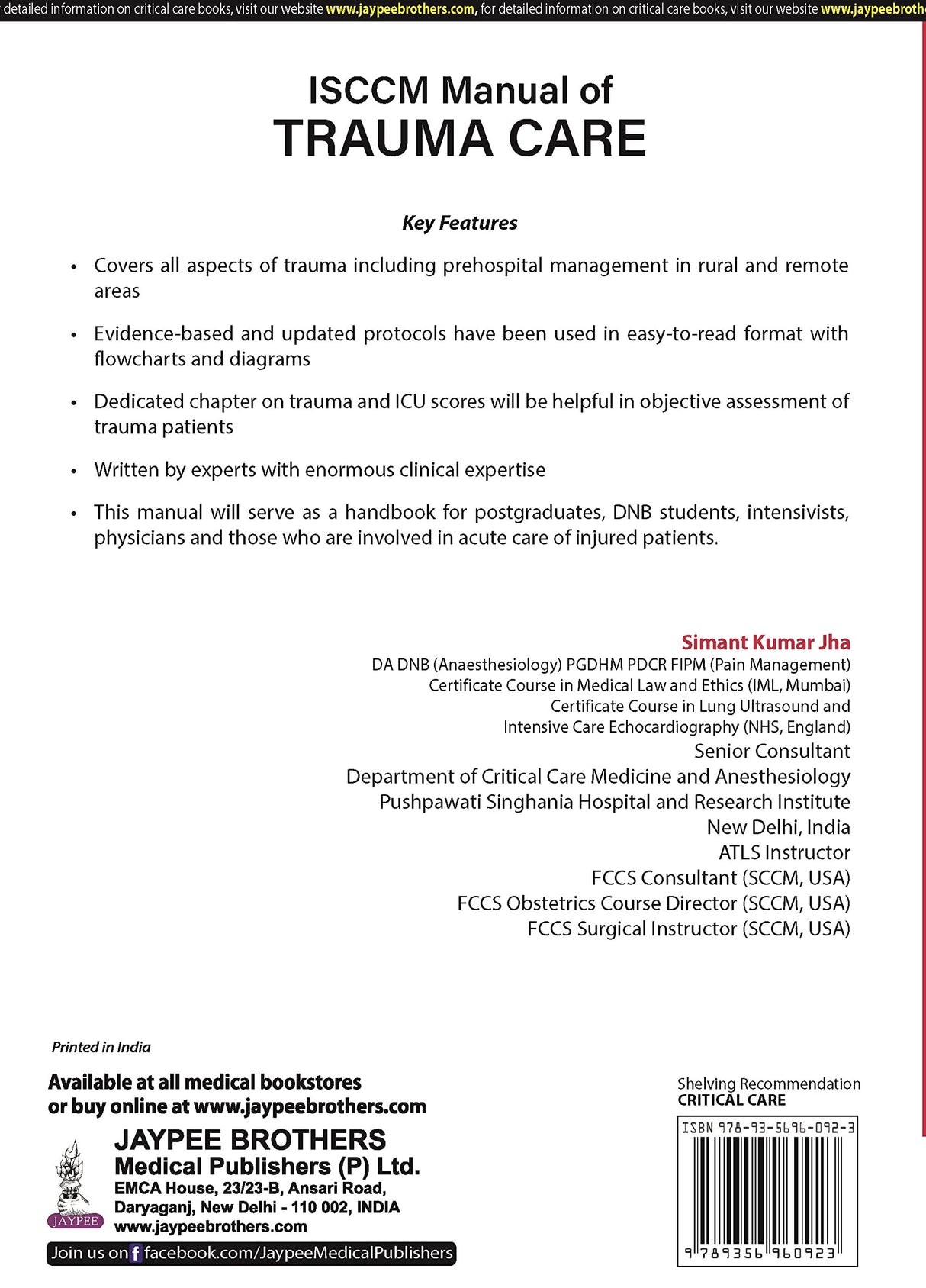ISCCM MANUAL OF TRAUMA CARE - Retail Maharaj