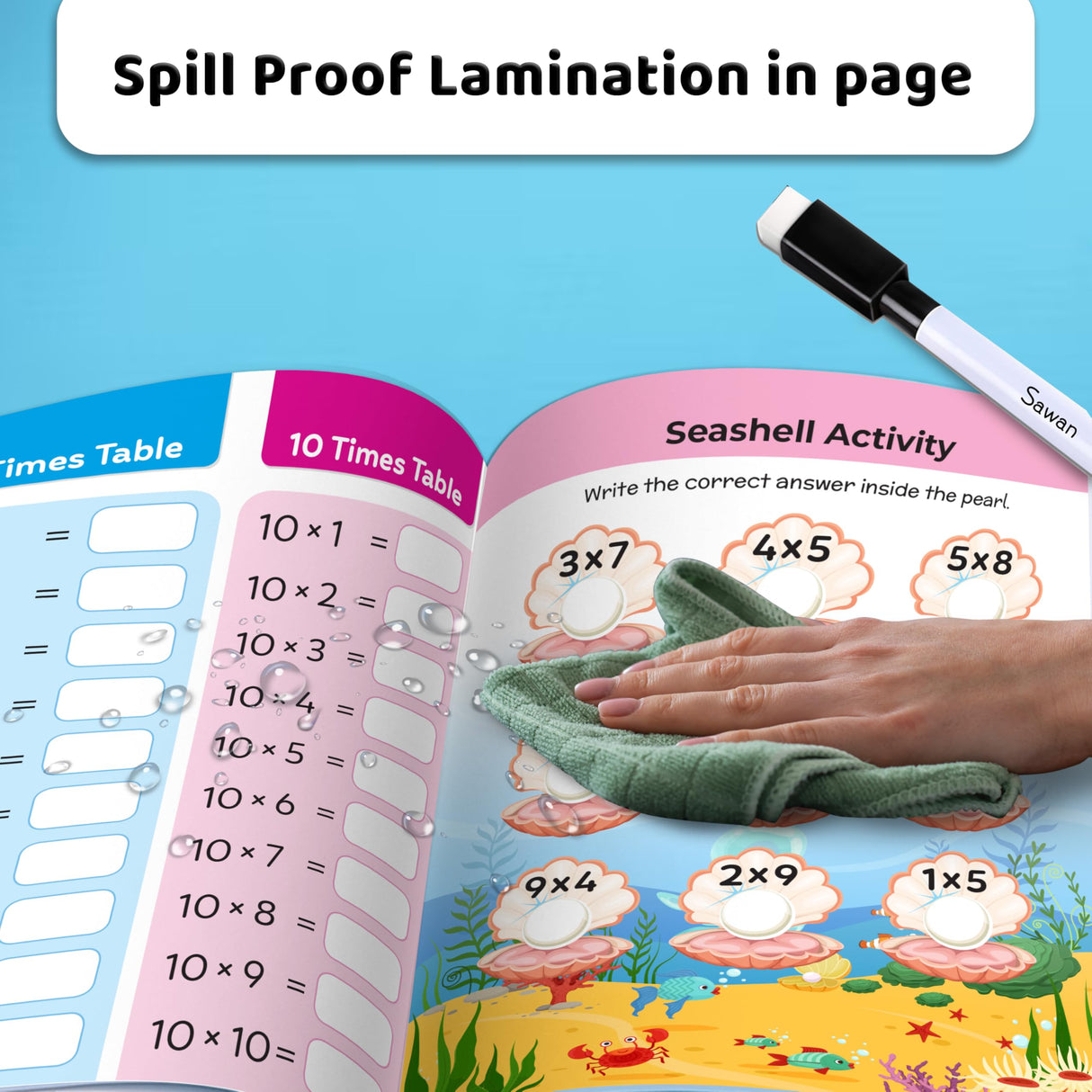 Multiplication Times Tables book : Unlimited Writing Practice book - Educational book for kids, Children learning Maths book with Write wipe Pen - Retail Maharaj