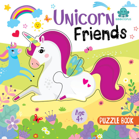 Booktopus Square Puzzle Board Book - Unicorn Friends Learning Puzzle with Easy Grip Pieces - Educational Toys for Kids 4+ Years - Motor Skil: Puzzle Book - Retail Maharaj
