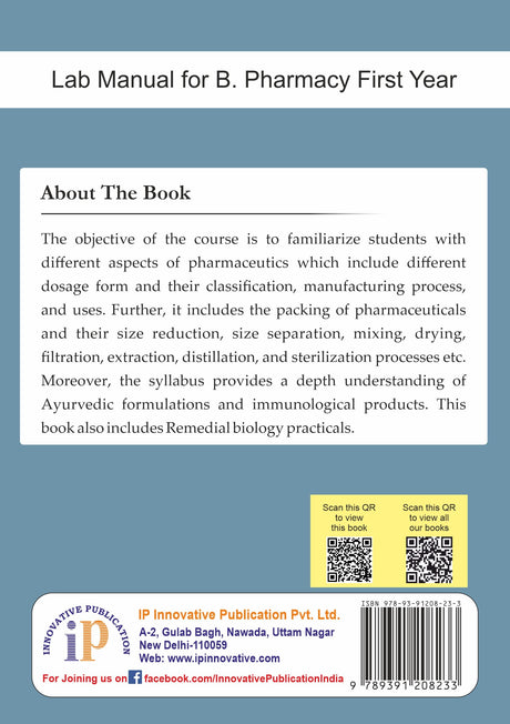 Lab Manual for B. Pharmacy First Year - Retail Maharaj