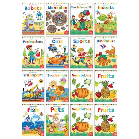 Coloring Books for Kids (Pack of 16 Books) - Shrink Wrap - Retail Maharaj