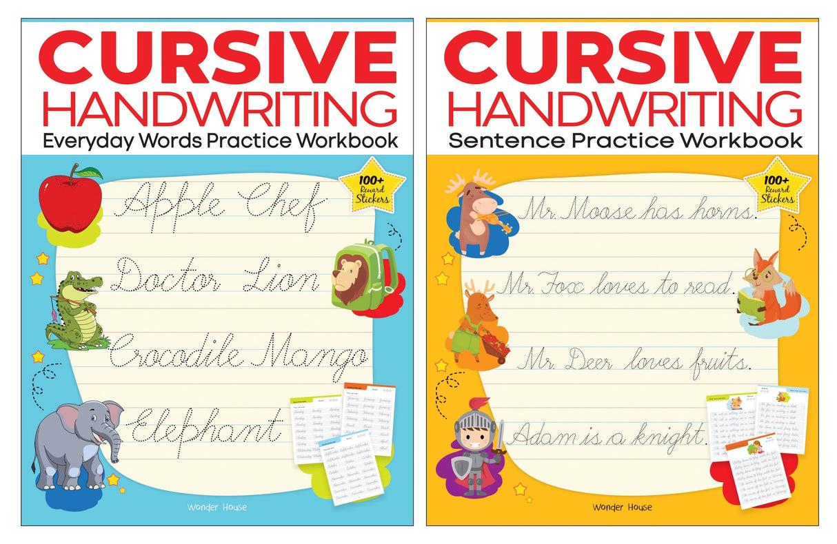Cursive Handwriting - Everyday Letters and Sentences : Level 2 Practice Workbooks For Children (Set of 2 Books) - Retail Maharaj