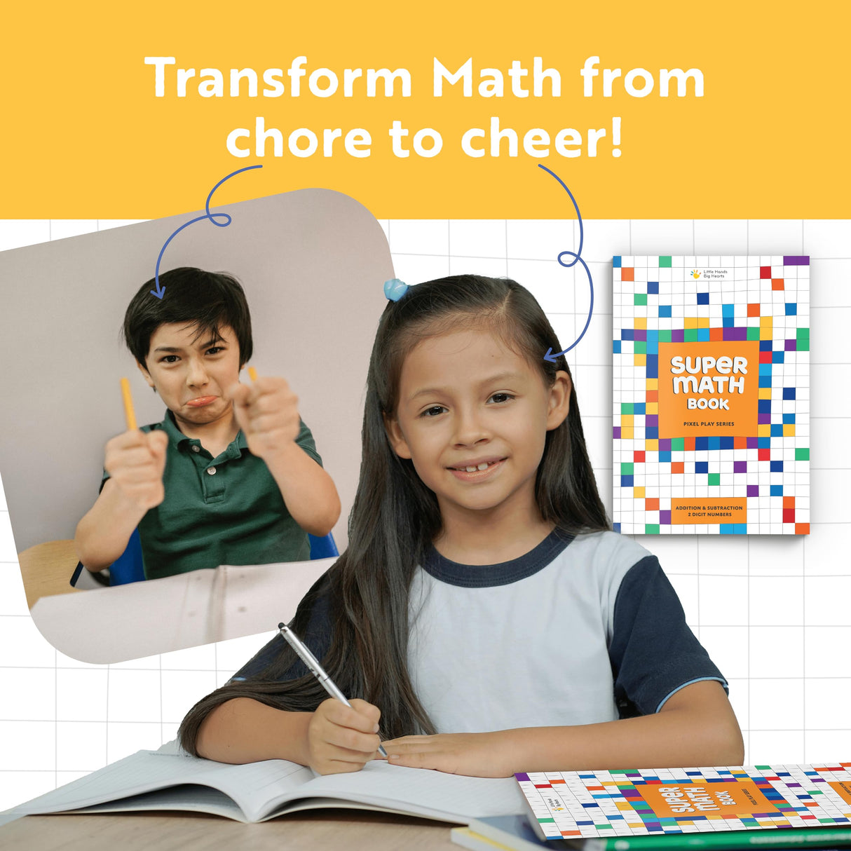 Little Hands Big Hearts Super Math Book for Kids (Ages 6 & Above) | Addition Subtraction Practice Book | Colouring Book | Activity Book | Birthday Return Gift for Kids 6-12 | Brain Games for Kids 9-12 - Retail Maharaj