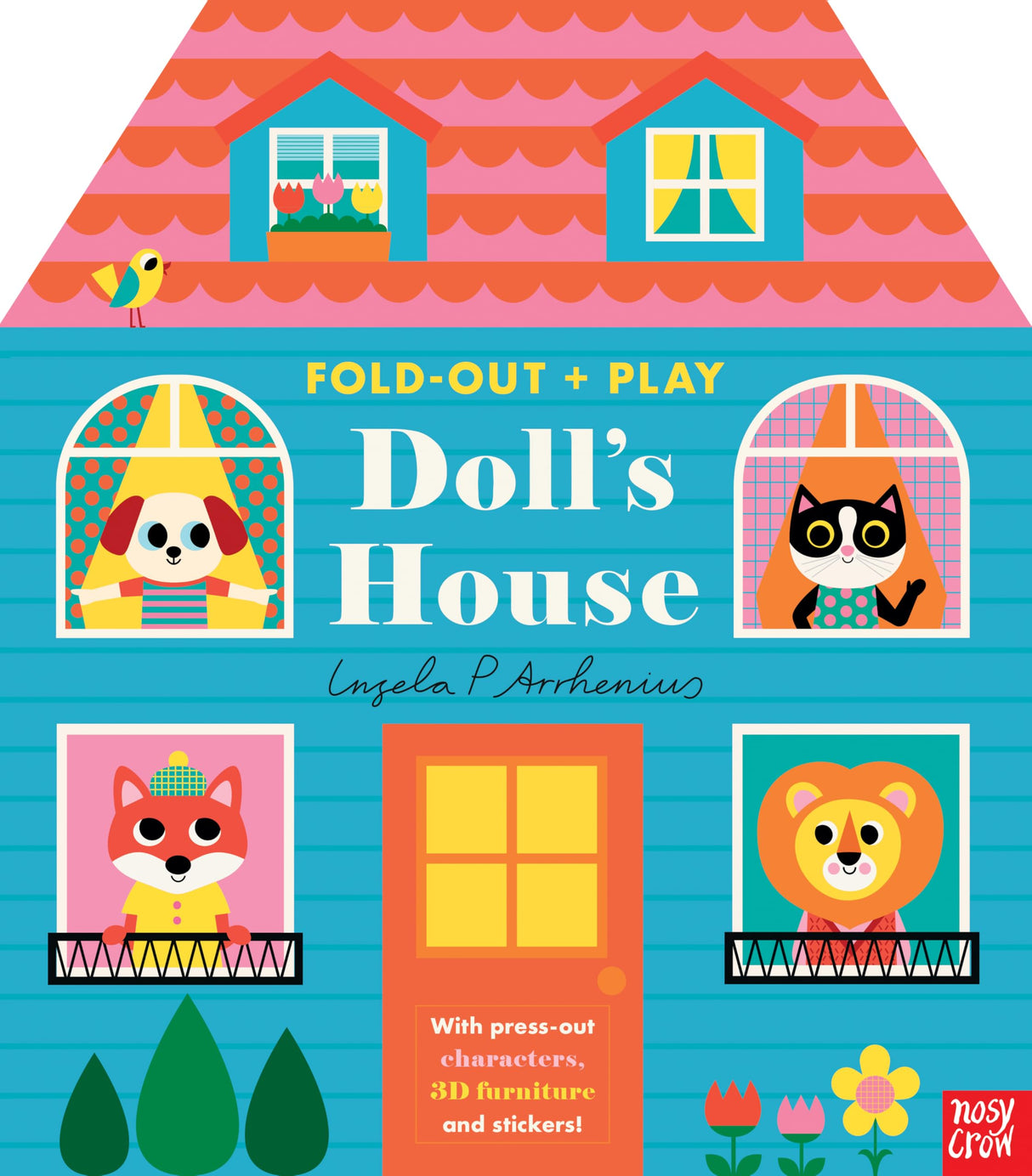 Fold-Out + Play: Doll's House: Build your own 3D house with interactive play pieces and stickers - Retail Maharaj