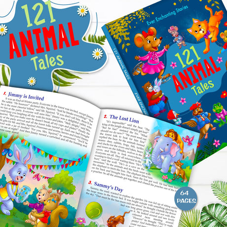 121 Animal Tales Stories - Illustrated Story Books for Kids and Childrens - Bedtime Short Stories with Colourful Pictures in English | Hello Friend Books - Ages 3+ Years (121 Short Stories Book) - Retail Maharaj