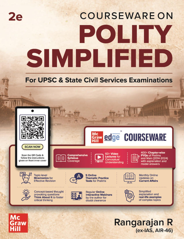 Polity Simplified Courseware, 2e for UPSC 2026 | Indian Polity & Governance | 60+ Video Conceptual Lectures | 400+ Solved Chapter-wise PYQs (2014-24) | Current Affairs, Mnemonics, Practice Tests - Retail Maharaj