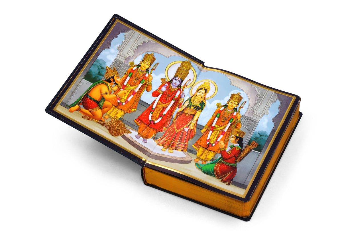 Sampoorna Ramayana The World’s First Talking Ramayana with Interactive Audio in 4 Languages | 800+ Pages, 200+ Illustrations, 24 Bhajans, Ram Katha, ... (Unveil the Divine Journey of Lord Rama) - Retail Maharaj