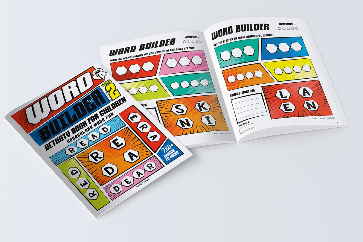 Word Builder Activity Book – Level 2 | Make Meaningful Words Using Given Letters | Ages 6–9 | Boost Vocabulary, Spelling & Logical Thinking - Retail Maharaj