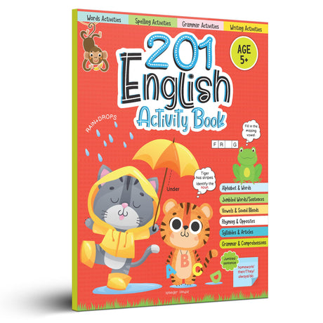 201 English Activity Book: Fun Activities and Grammar Exercises | Alphabet & Words, Rhyming & Opposites | Ages 5–9 | 4+ Hours of Interactive Learning - Retail Maharaj